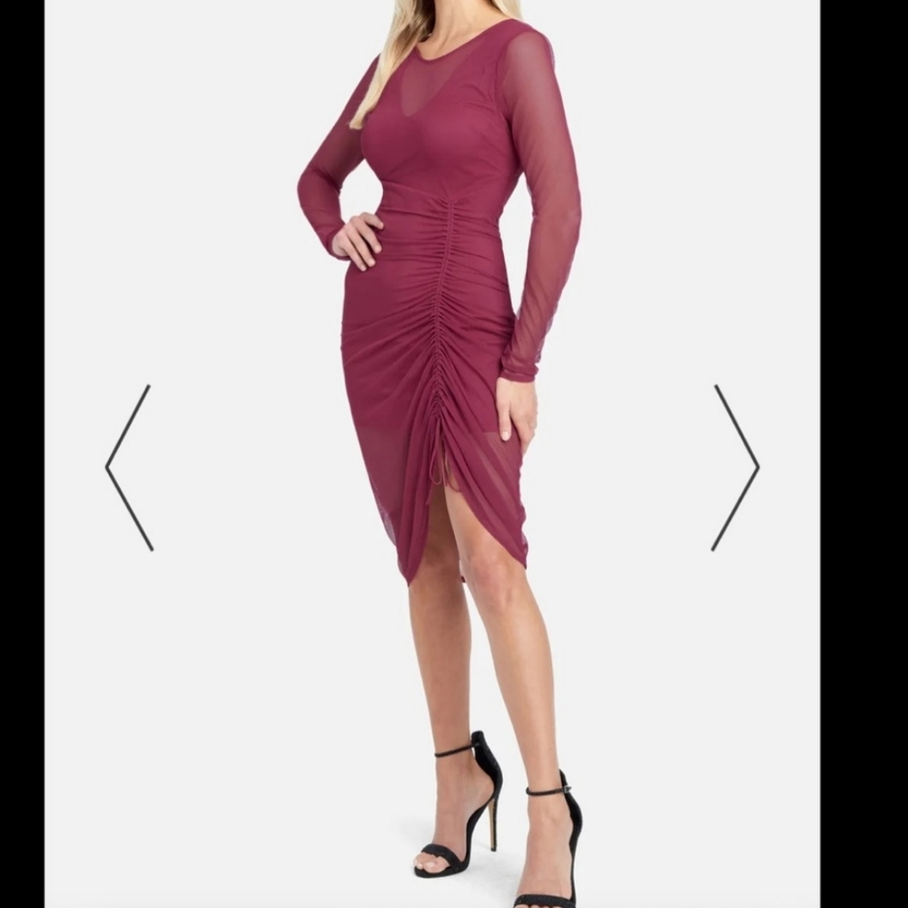 Bebe dress XS asymmetrical NWT wine